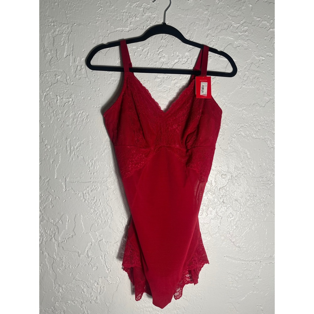 SPANX Red Lace Bodysuit Shapewear Teddy Lingerie Plus Size 2X NWT